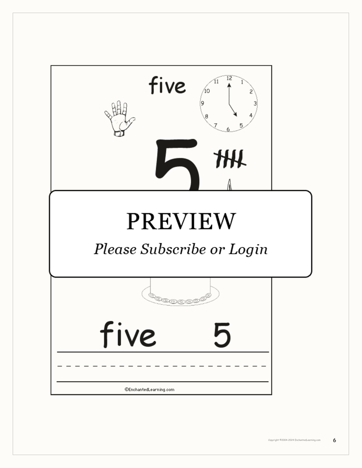 Numbers Book interactive printout page 6