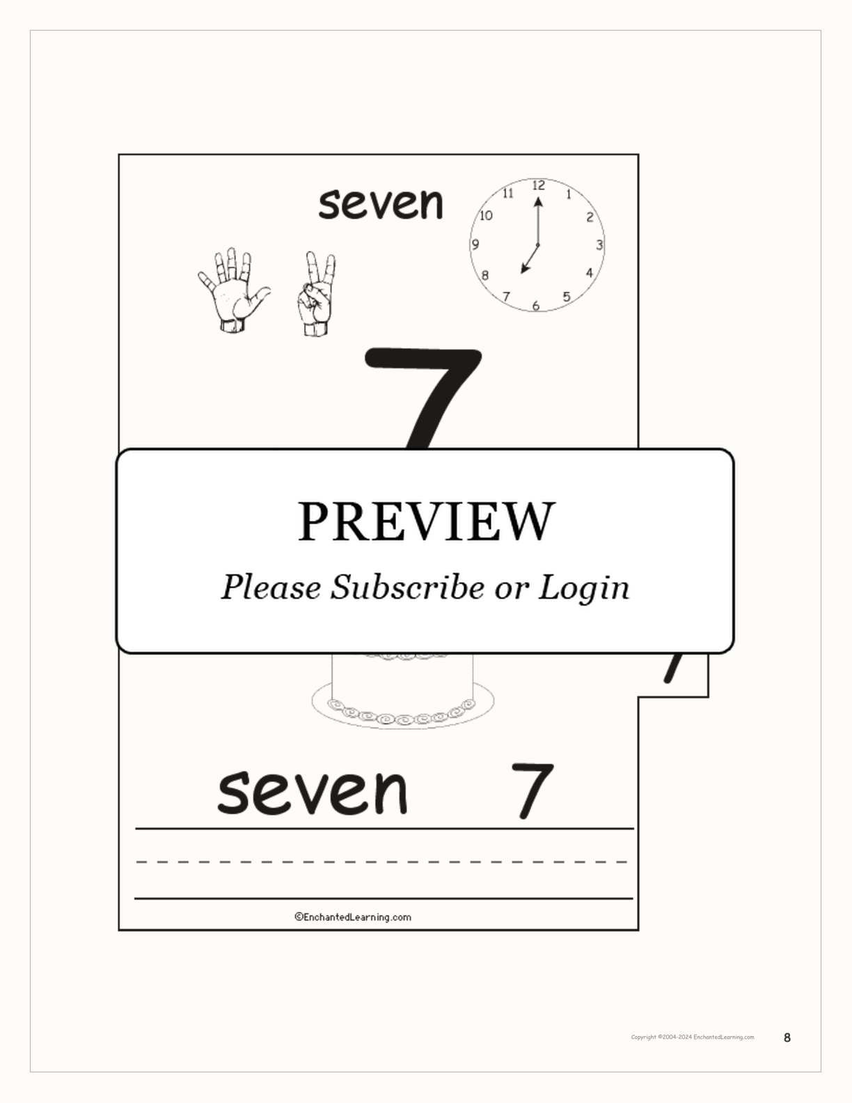 Numbers Book interactive printout page 8