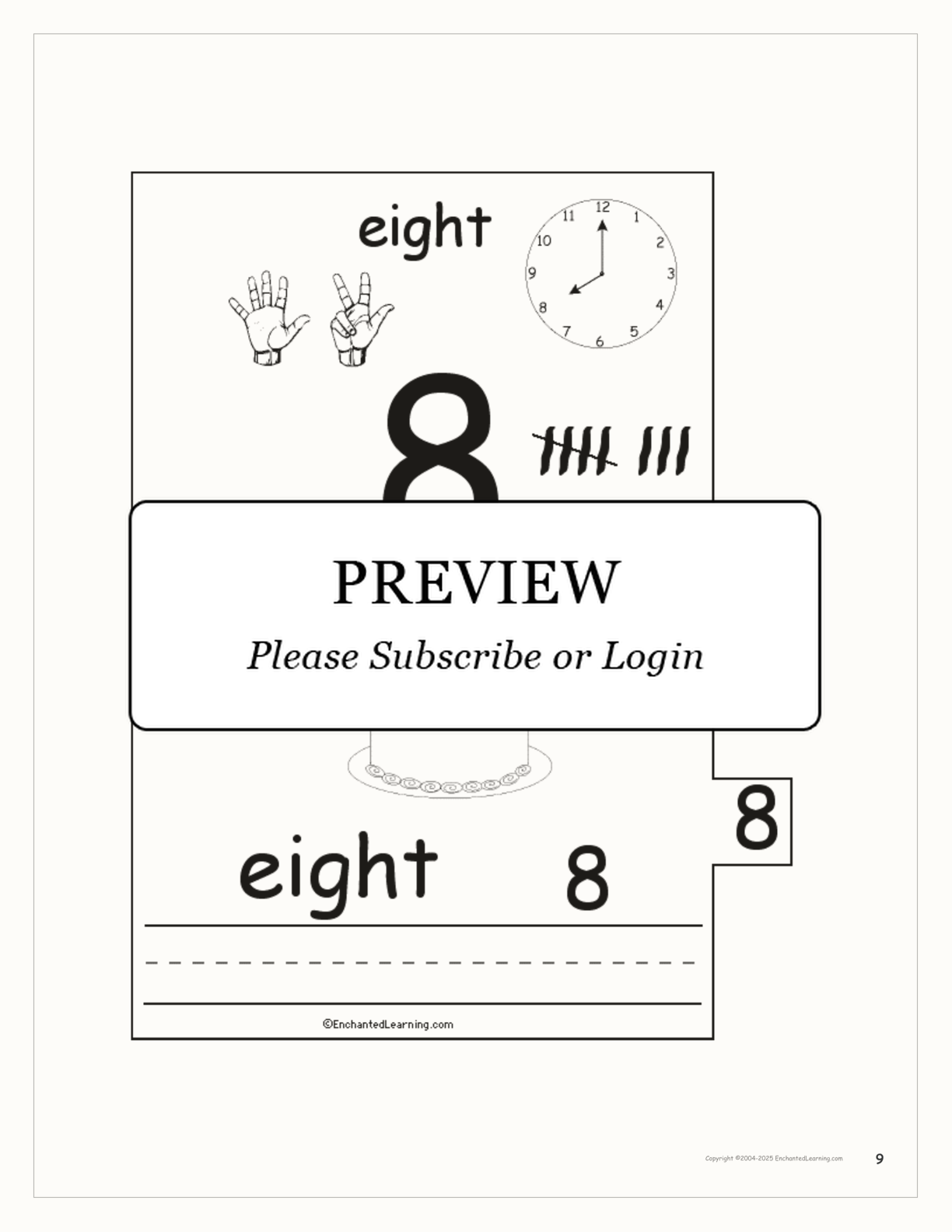 Numbers Book interactive printout page 9