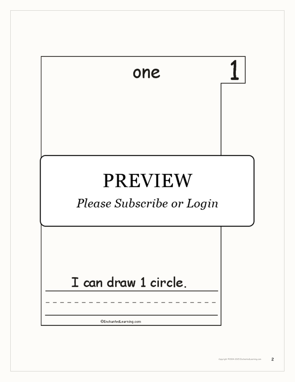 Numbers and Shapes Book interactive printout page 2