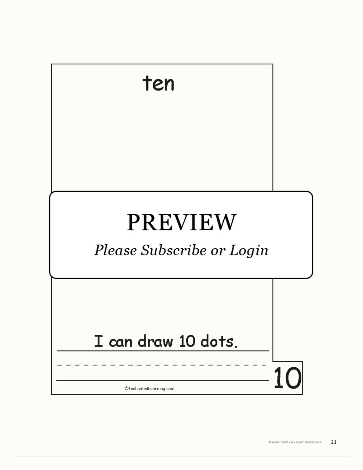 Numbers and Shapes Book interactive printout page 11