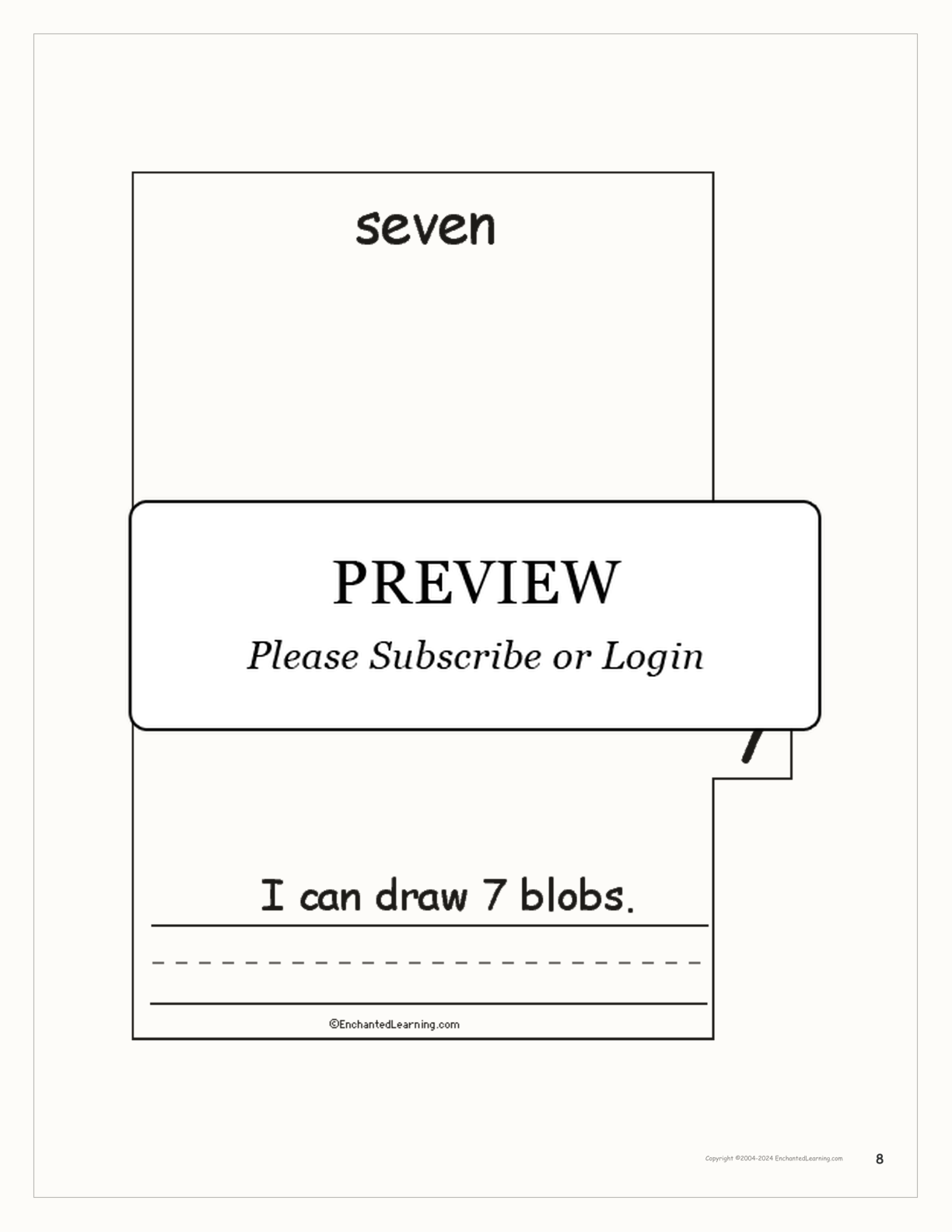 Numbers and Shapes Book interactive printout page 8
