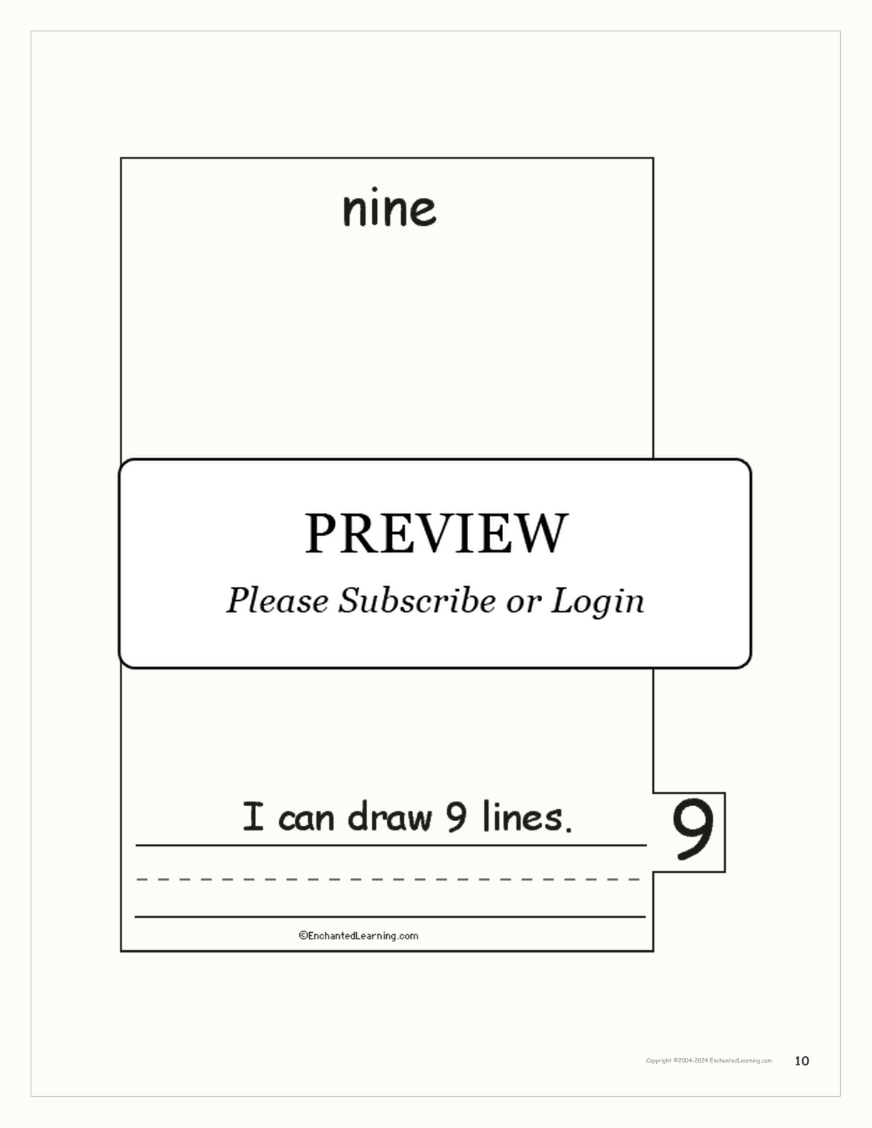 Numbers and Shapes Book interactive printout page 10