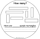 Search result: 'How Many Colorful Shapes? Book: 7 Purple Rectangles'
