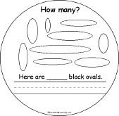 Search result: 'How Many Colorful Shapes? Book: 9 Black Ovals'