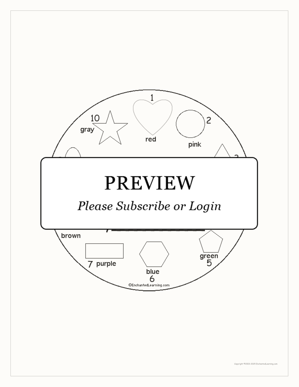 'How Many Colorful Shapes?' Book interactive worksheet page 1