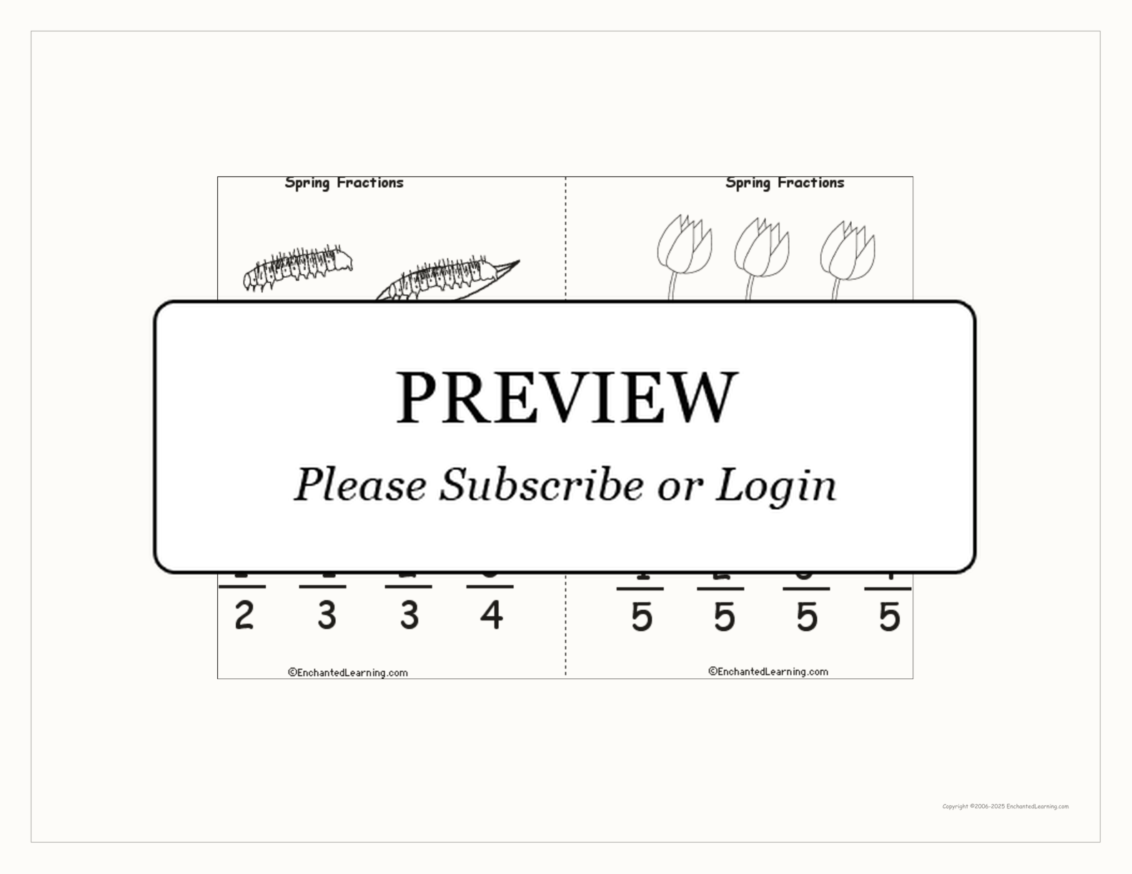 Spring Fractions Book interactive worksheet page 3