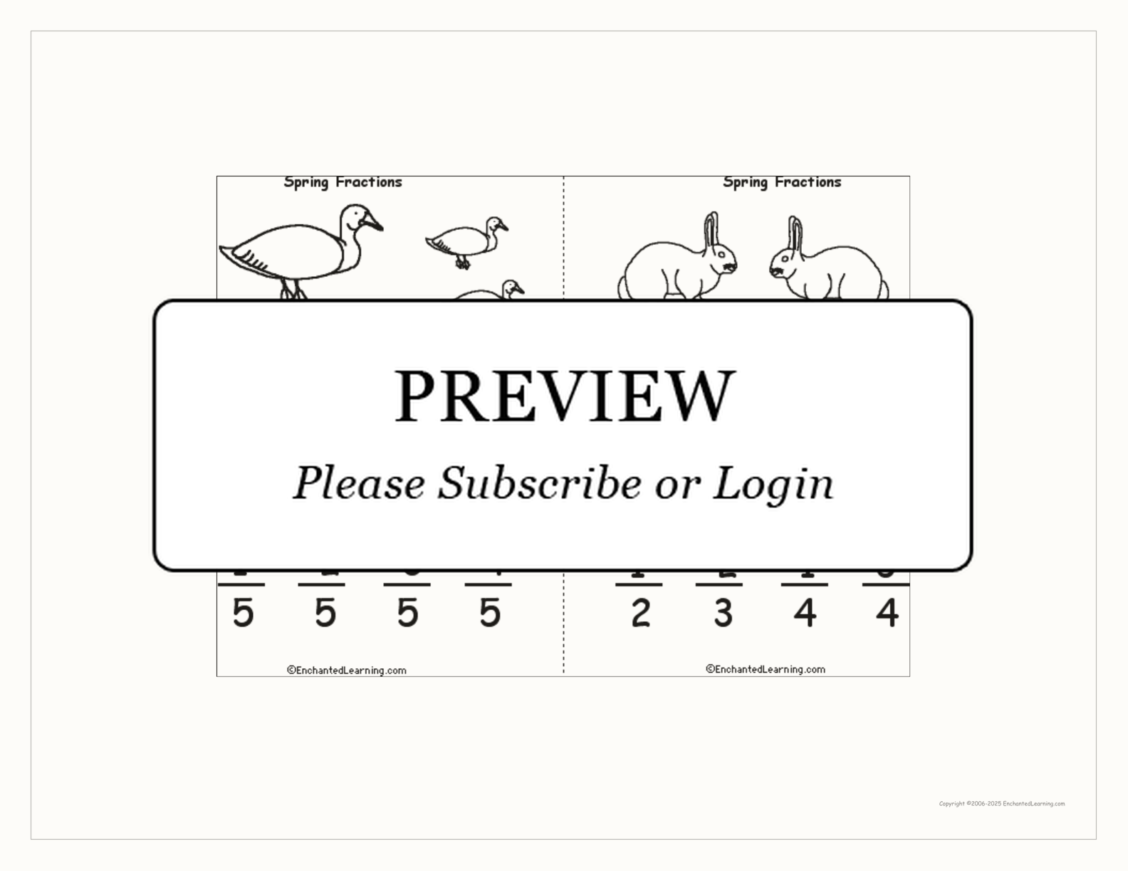 Spring Fractions Book interactive worksheet page 5