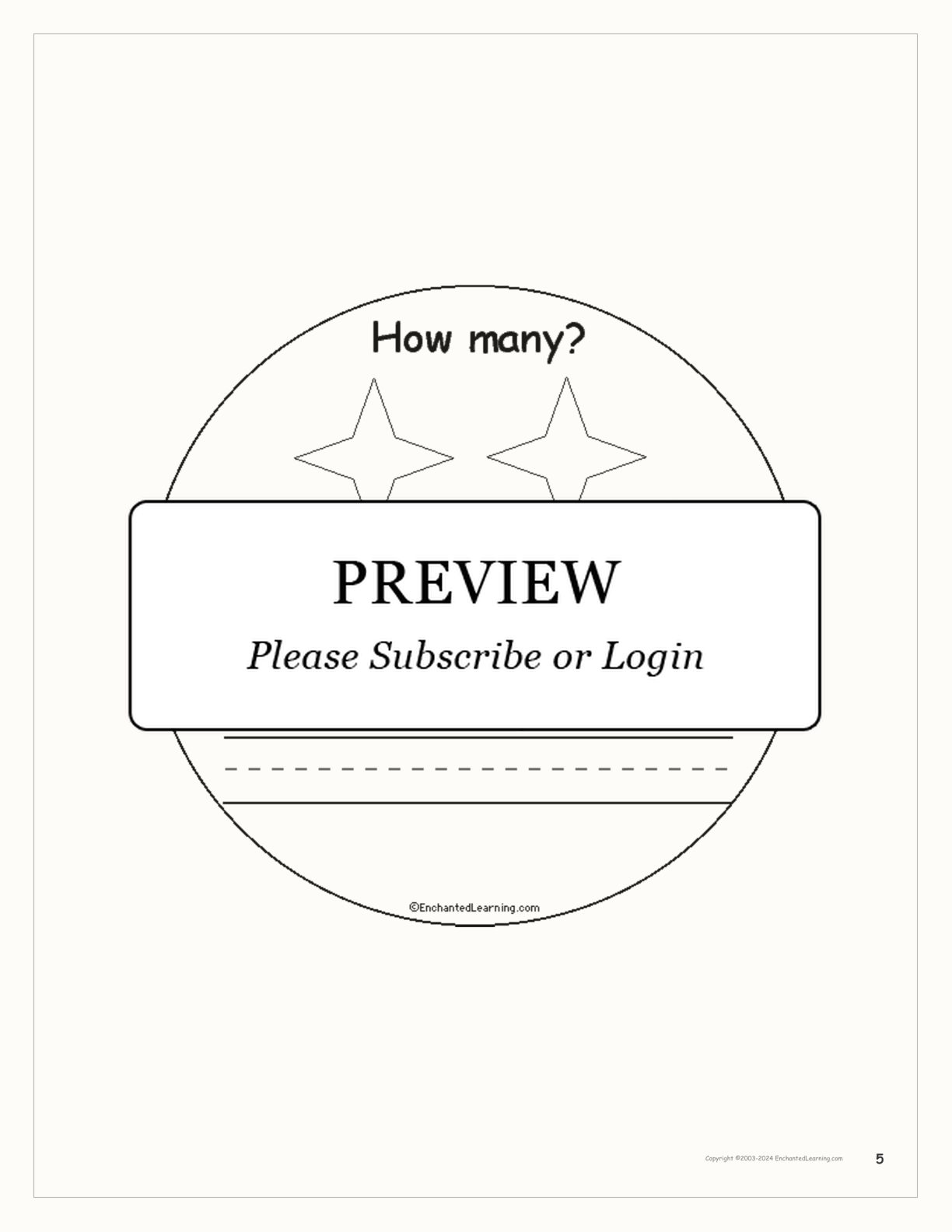 'How Many Colorful Stars?' Book interactive worksheet page 5