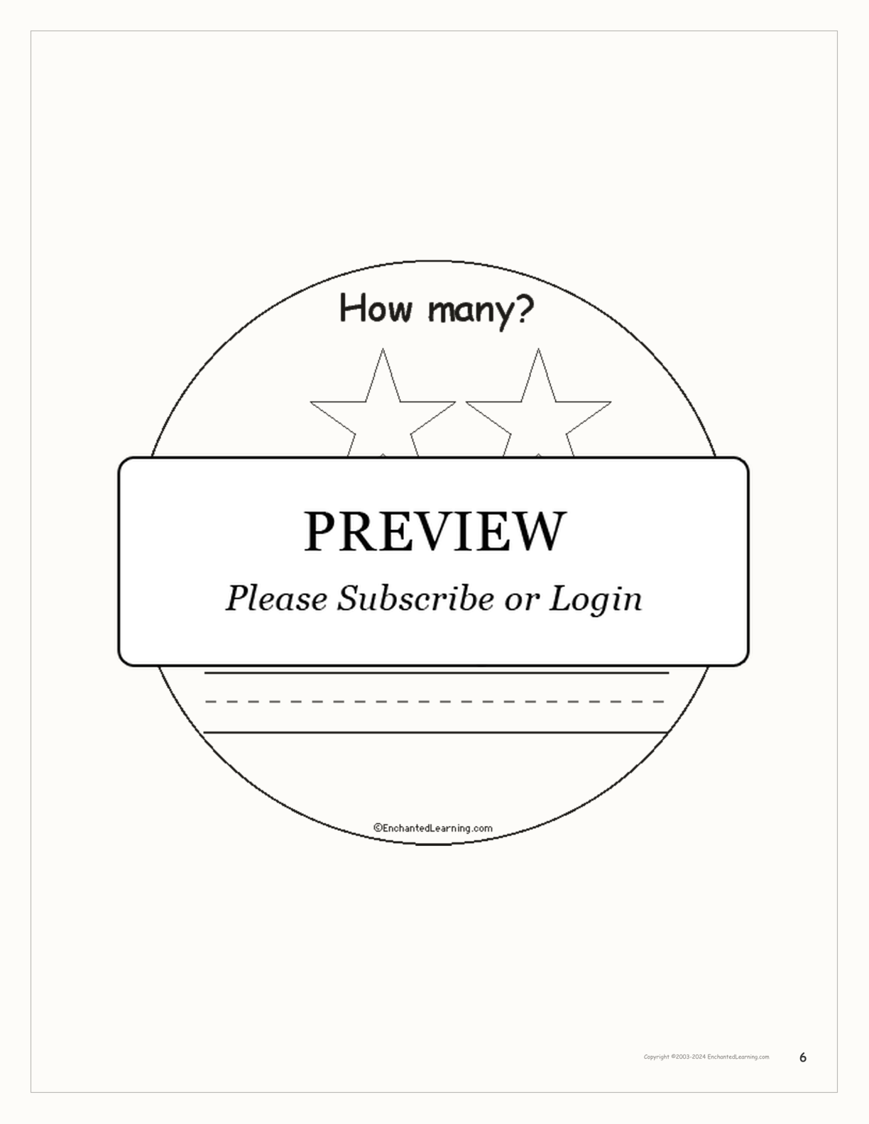 'How Many Colorful Stars?' Book interactive worksheet page 6