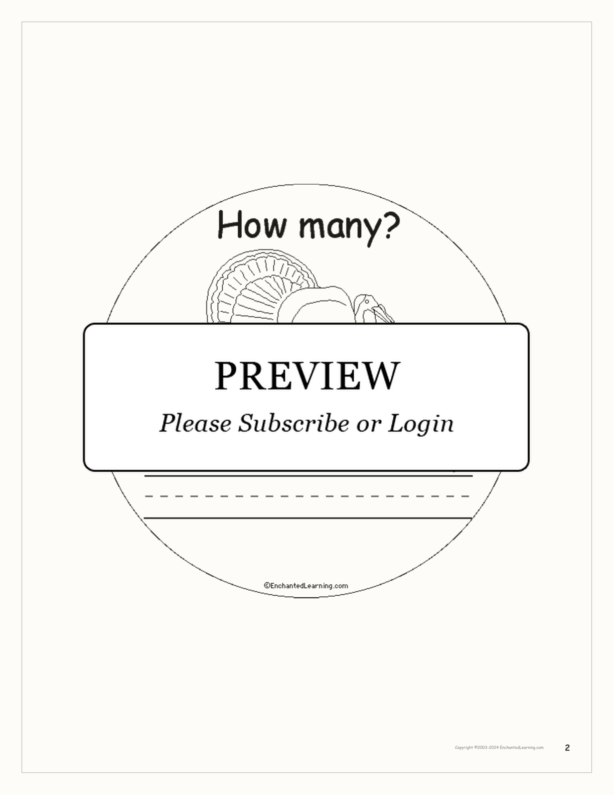 Thanksgiving — How Many? interactive worksheet page 2