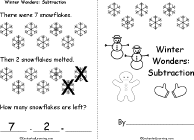 Search result: 'Winter Wonders: Subtraction Book, A Printable Book: Cover, Snowflakes'