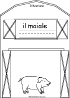 Search result: 'Bestiame/Livestock Book, A Printable Book in Italian: Maiale/Pig'