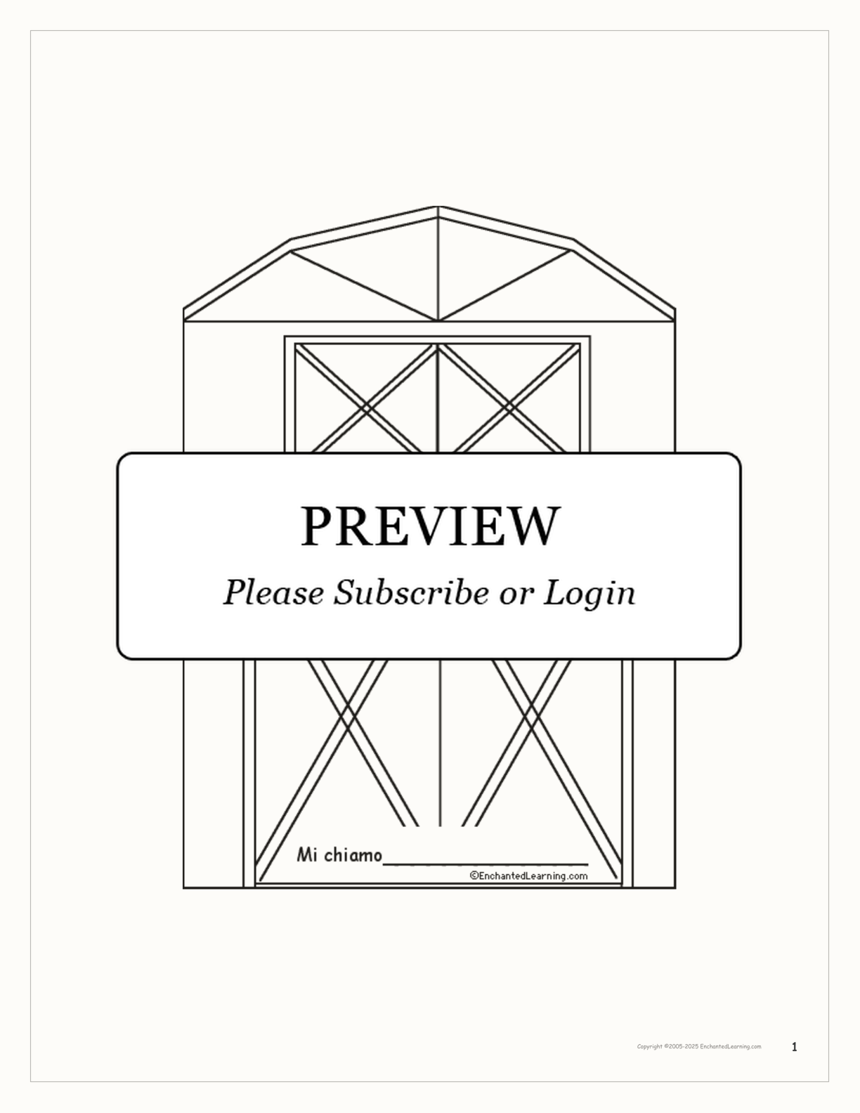 Bestiame/Livestock Italian Book interactive printout page 1