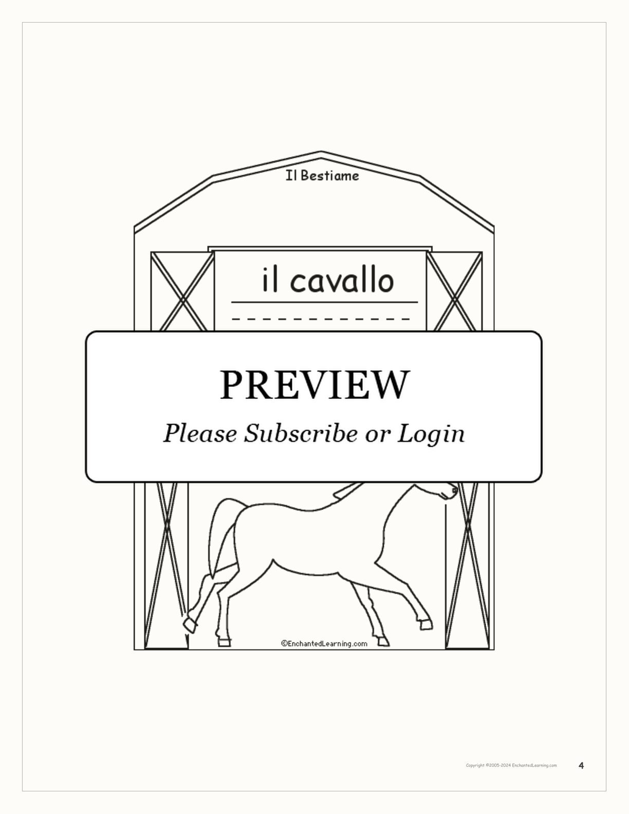 Bestiame/Livestock Italian Book interactive printout page 4