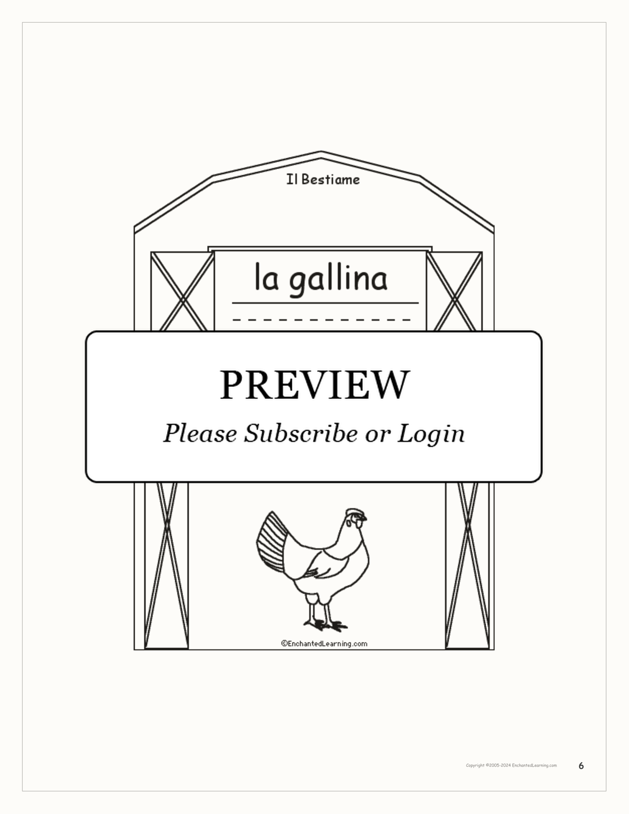 Bestiame/Livestock Italian Book interactive printout page 6