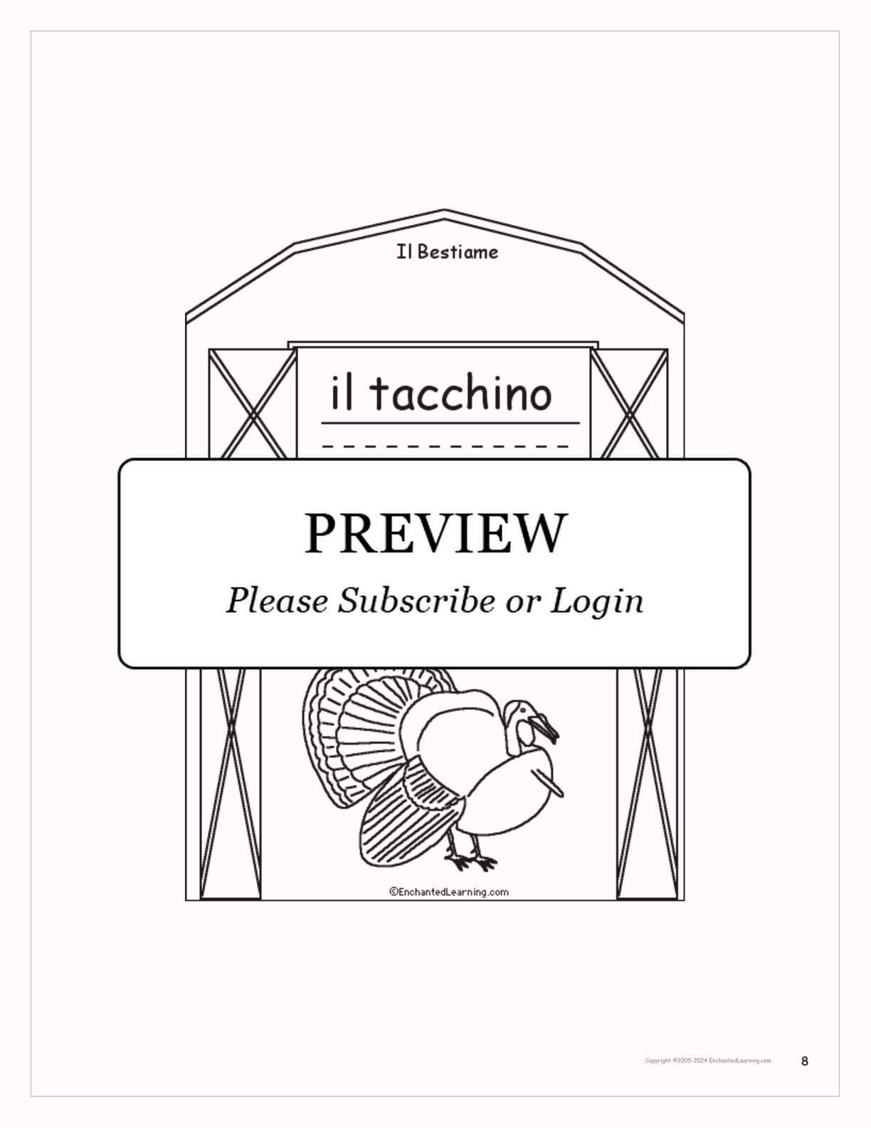 Bestiame/Livestock Italian Book interactive printout page 8