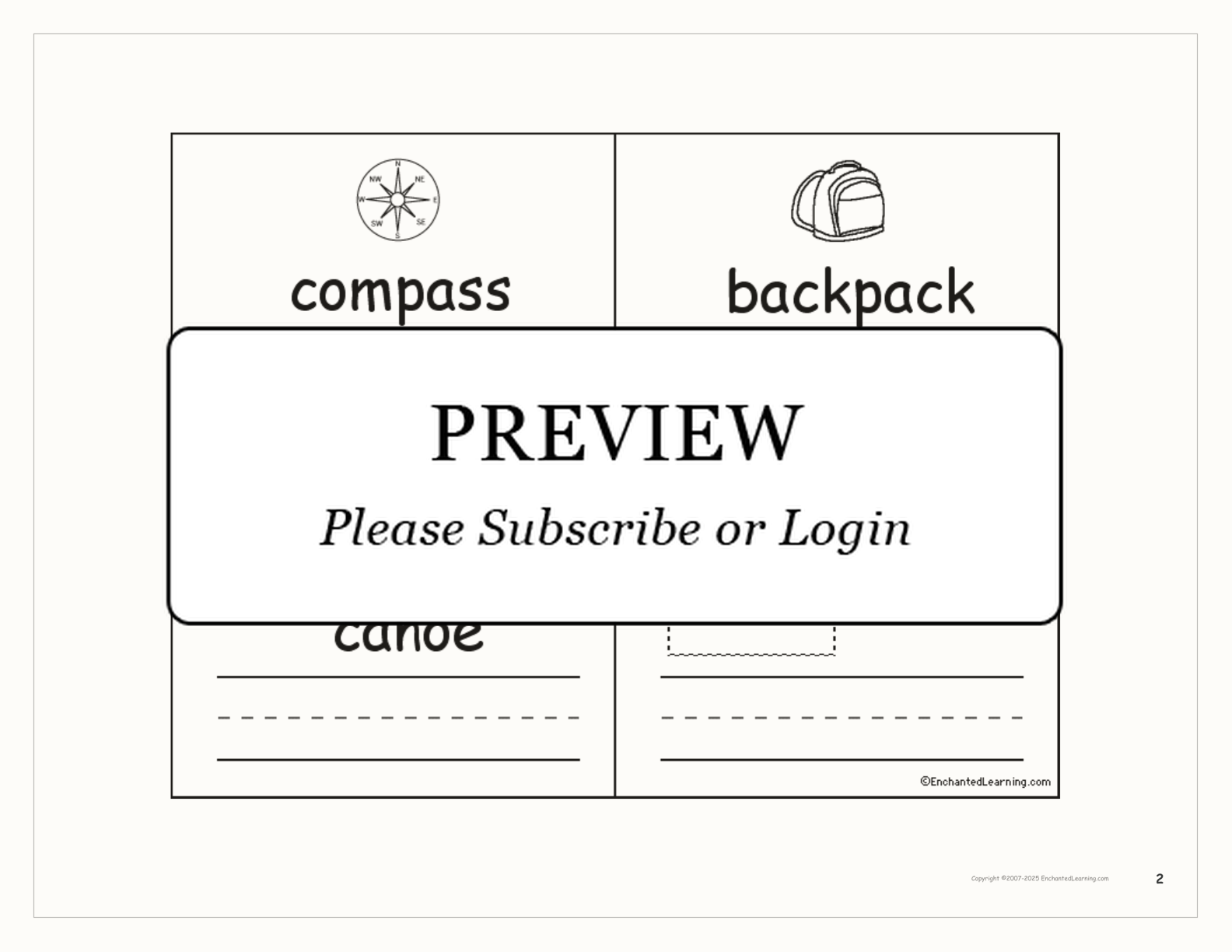 Camping Word Book interactive worksheet page 2