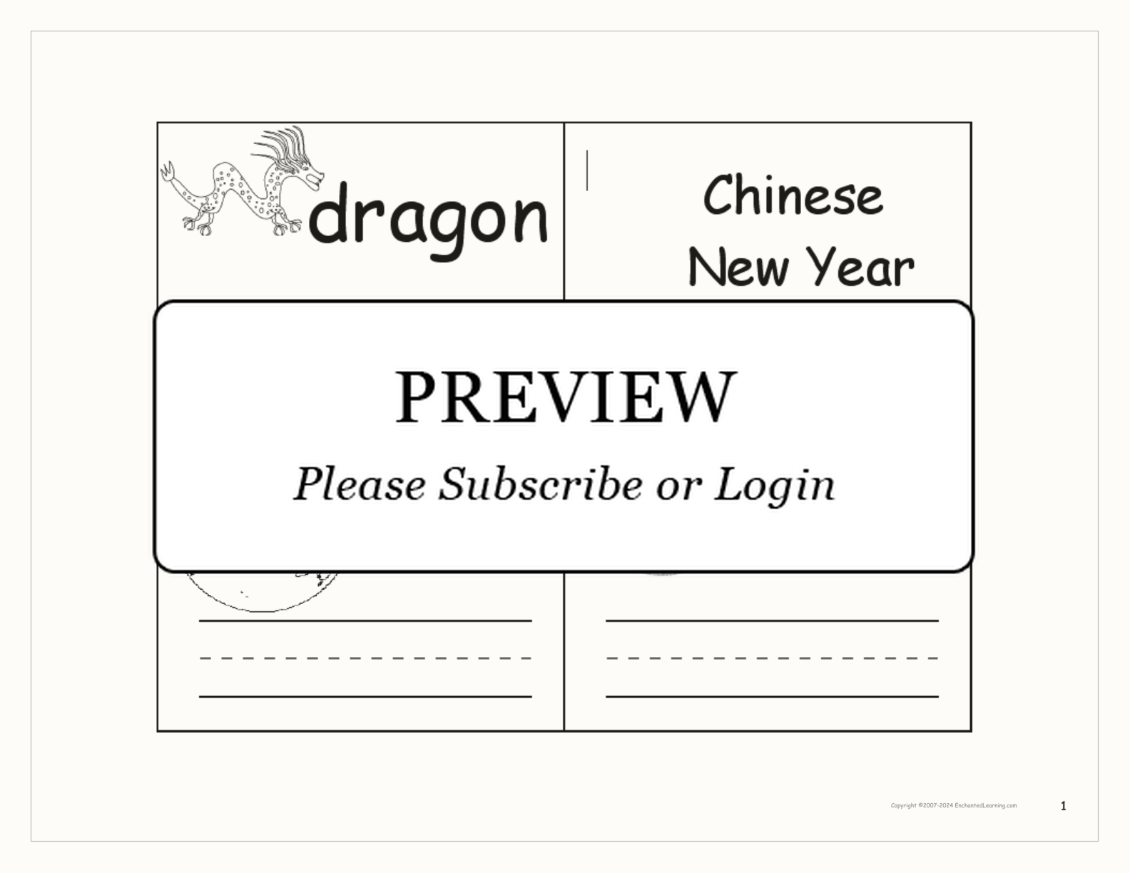 Chinese New Year Word Book interactive worksheet page 1