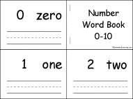 Search result: 'Numbers Word Book, A Printable Book'