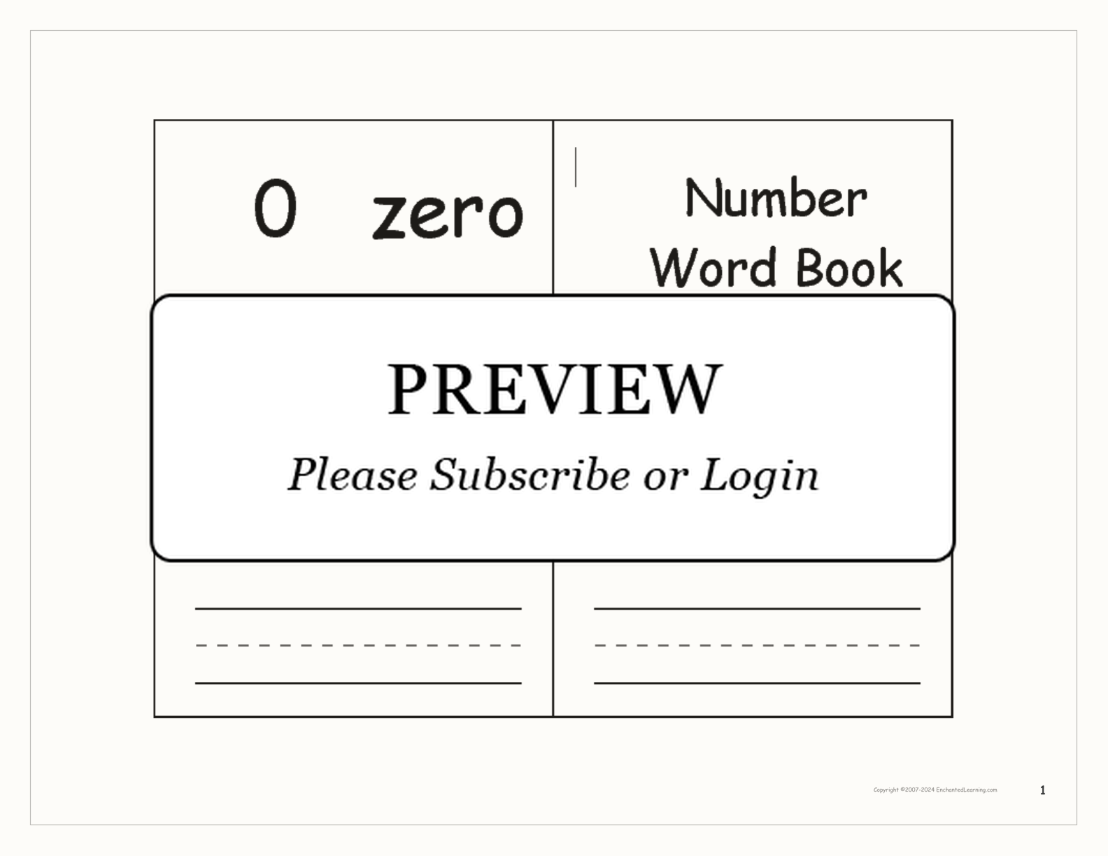 Numbers Word Book interactive worksheet page 1