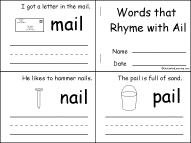 Search result: 'Words that Rhyme with Ail,  Early Reader Book: Page 1'