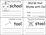 Search result: 'Words that Rhyme with Ool, A Printable Book'