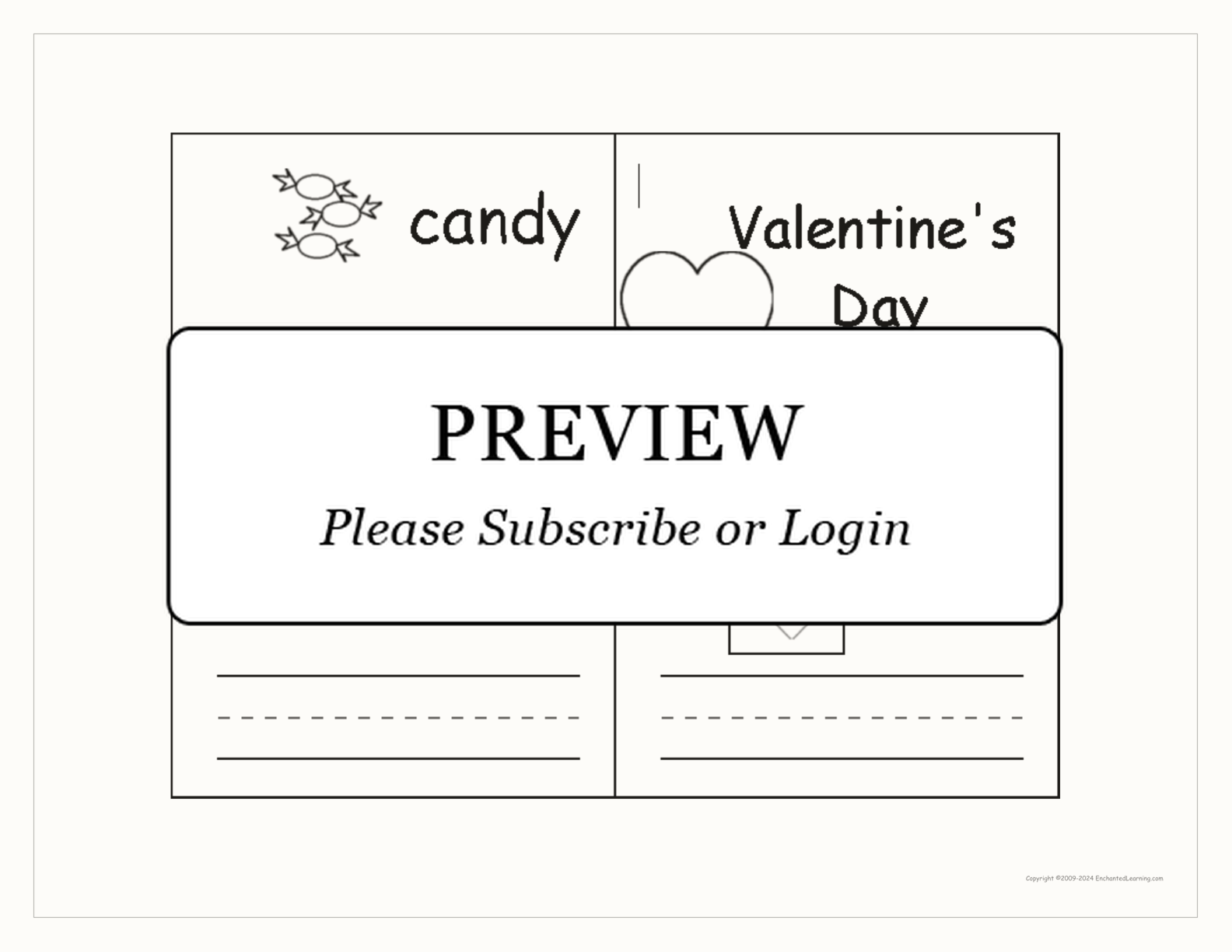 Valentine's Day Word Book interactive worksheet page 1