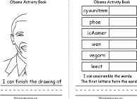 Search result: 'Barack Obama Activity Book, A Printable Book: Finish the Drawing, Unscramble the Words'
