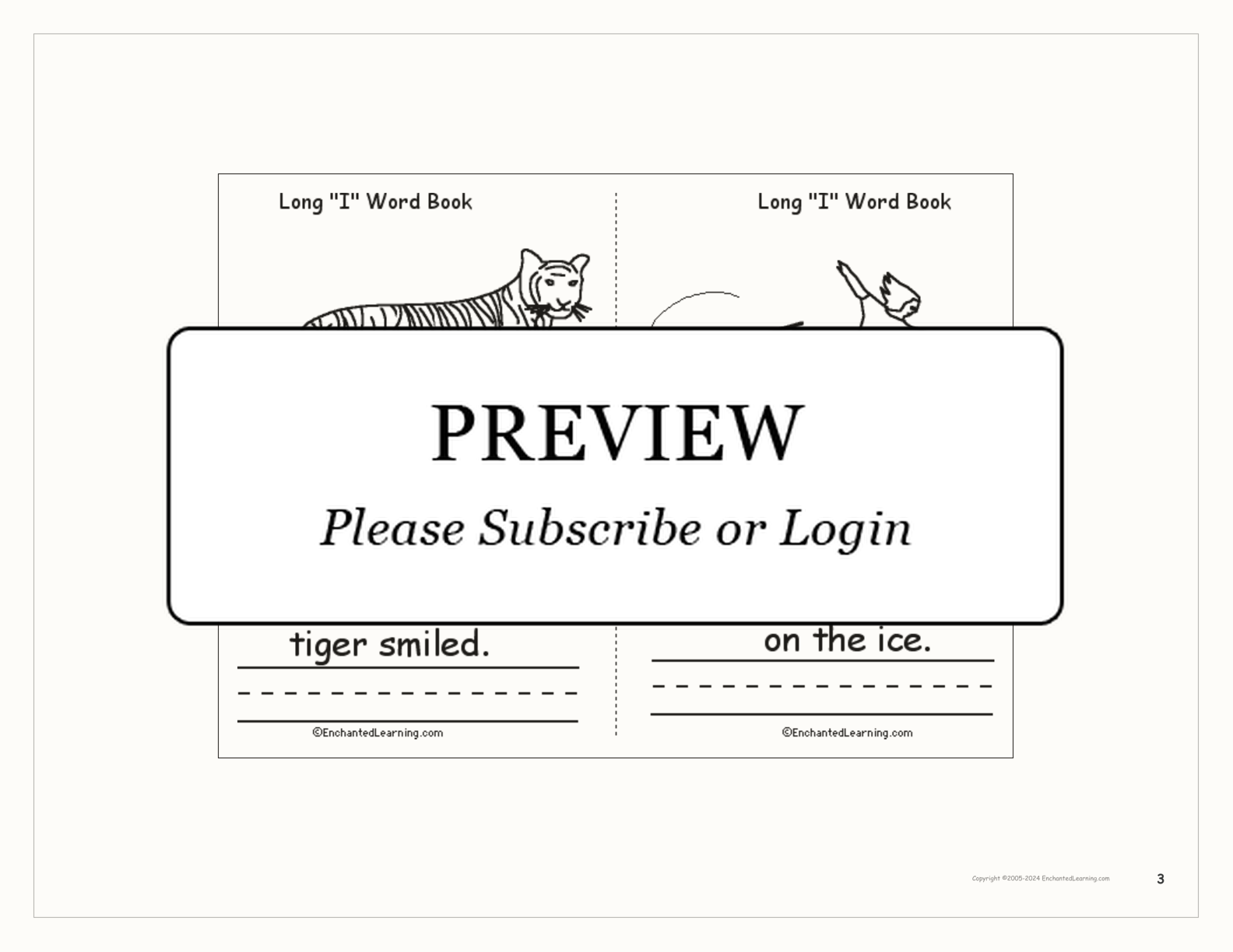 Long 'I' Words Book interactive printout page 3