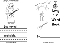 Search result: 'Long U Words Book, A Printable Book: Cover, Sue tuned a ukulele'