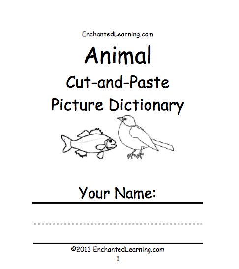 Search result: 'Animal Cut-and-Paste Picture Dictionary - A Short Book to Print'