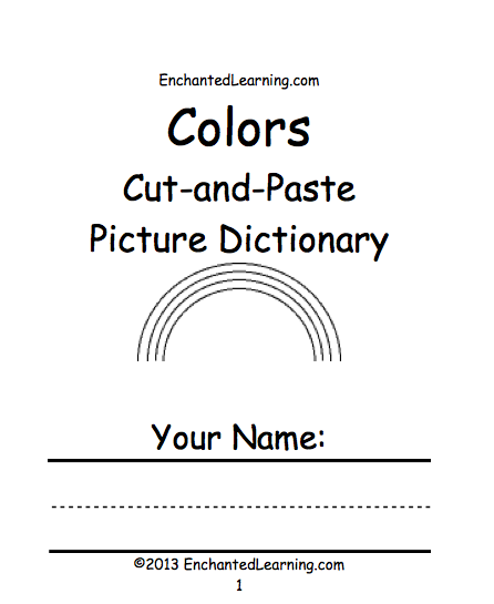 Search result: 'Colors Cut-and-Paste Picture Dictionary - A Short Book to Print'