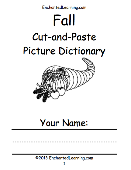 Search result: 'Fall Cut-and-Paste Picture Dictionary - A Short Book to Print'