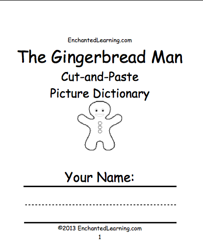 Search result: 'The Gingerbread Man Cut-and-Paste Picture Dictionary - A Short Book to Print'