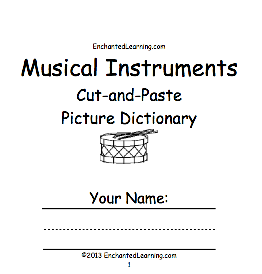 Search result: 'Musical Instruments Cut-and-Paste Picture Dictionary - A Short Book to Print'