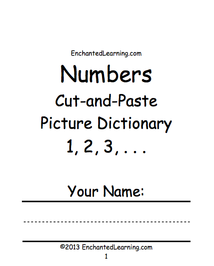 Search result: 'Numbers Cut-and-Paste Picture Dictionary - A Short Book to Print'