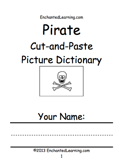 Pirate Cut-and-Paste Picture Dictionary - A Short Book to Print