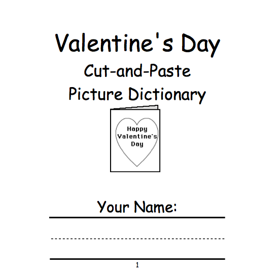 Search result: 'Valentine's Day Cut-and-Paste Picture Dictionary - A Short Book to Print'