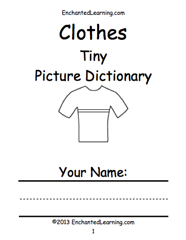 Search result: 'Clothes Tiny Picture Dictionary - A Short Book to Print'
