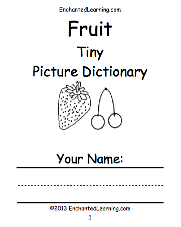 Search result: 'Fruit Tiny Picture Dictionary - A Short Book to Print'