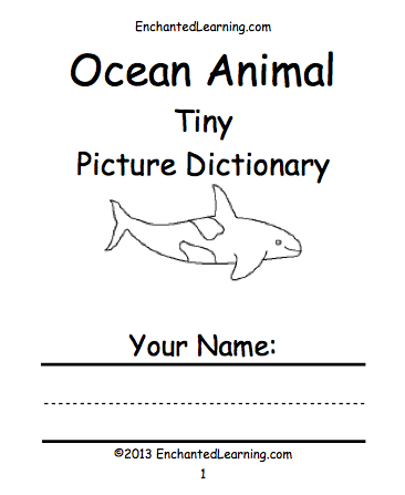 Search result: 'Ocean Animal Tiny Picture Dictionary - A Short Book to Print'