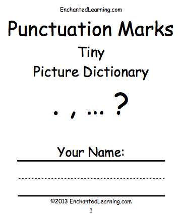 Search result: 'Punctuation Marks Tiny Picture Dictionary - A Short Book to Print'
