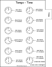 Search result: 'Portuguese Word Book to Print: Telling Time'