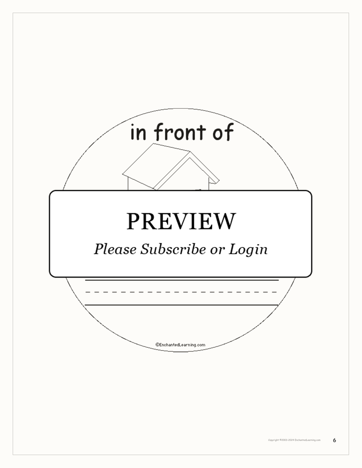 Prepositions: The Dog and the Doghouse — Printable Book interactive printout page 6