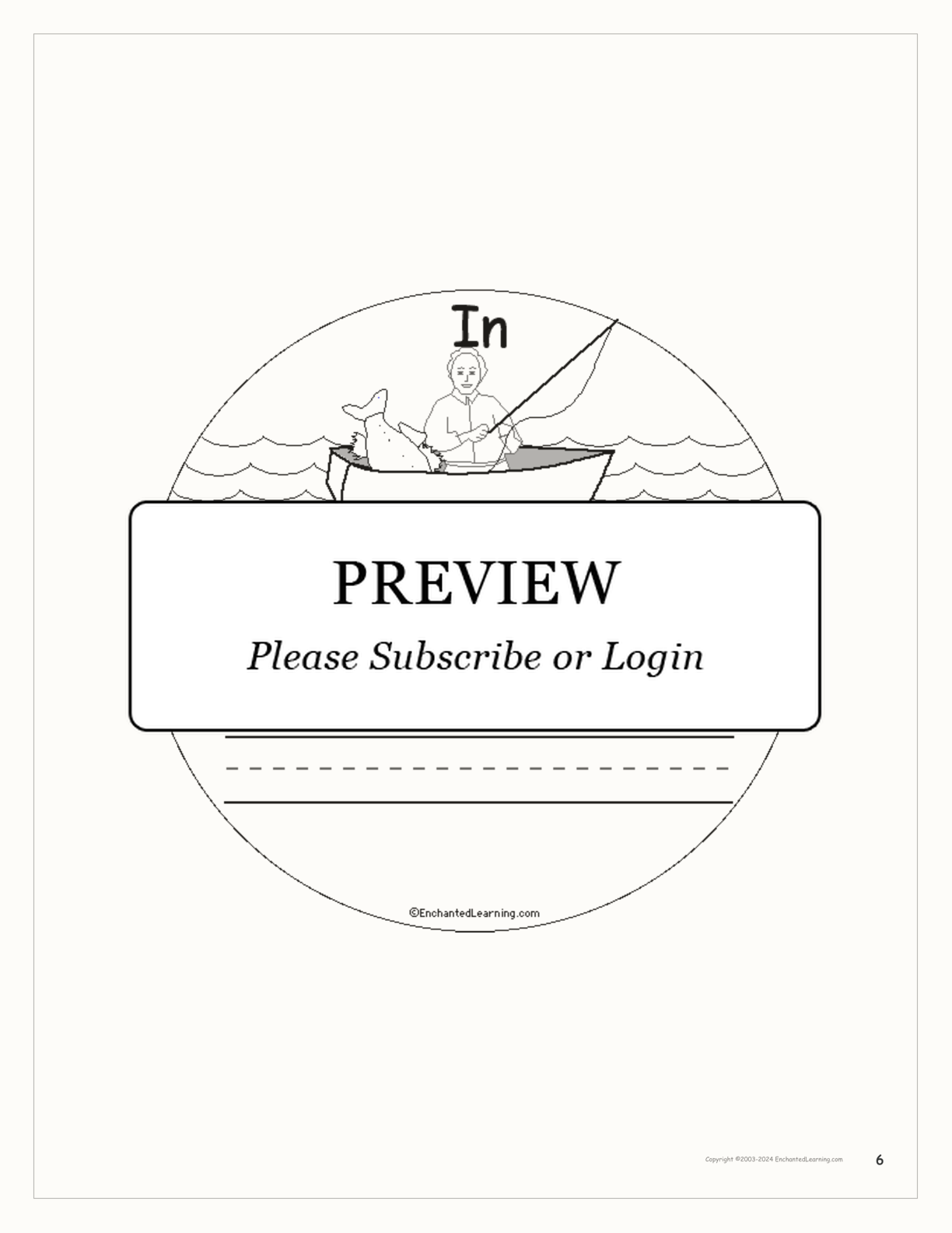 Prepositions: The Fish and the Boat — Printable Book interactive printout page 6