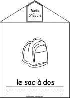 Search result: 'School Words Book in French, A Printable Book: Sac &#224; Dos/Backpack'