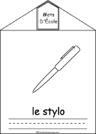 Search result: 'School Words Book in French, A Printable Book: Stylo/Pen'