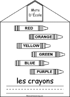 Search result: 'School Words Book in French, A Printable Book: Crayons'
