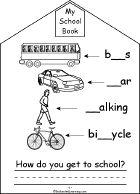 Search result: 'My School Book, A Printable Book: How do you get to school?'